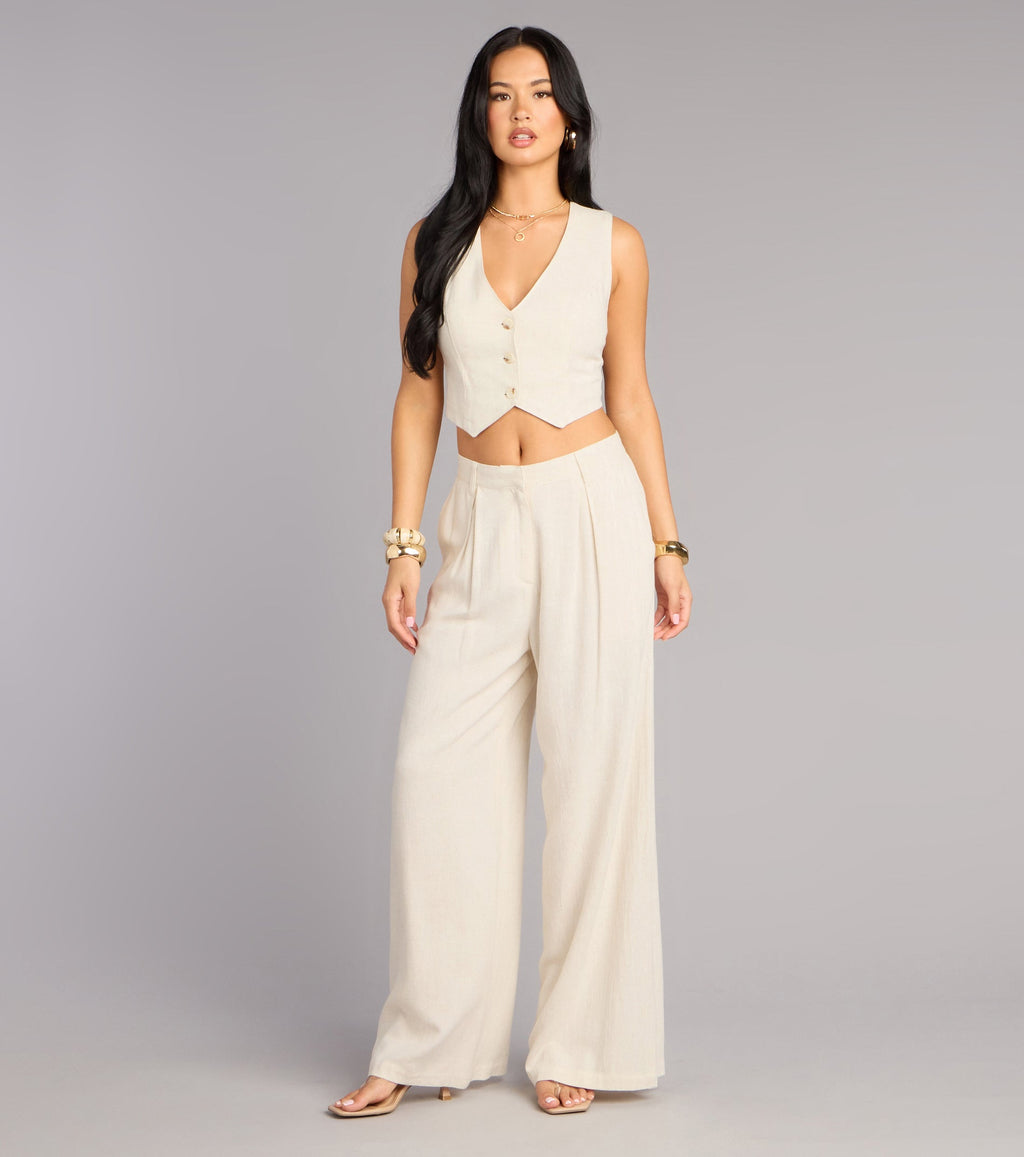Effortlessly Polished Linen-Blend Trouser Pants