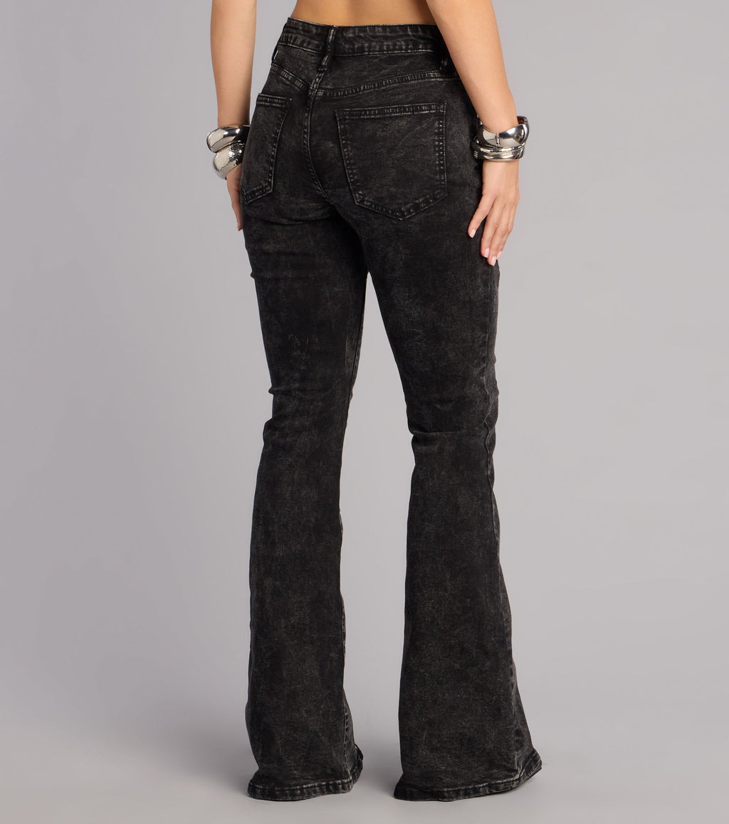 Desert Nights Lace-Up Flare Denim Pants