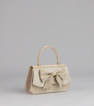 So Pristine Bow Rhinestone Purse