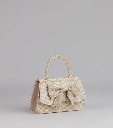 So Pristine Bow Rhinestone Purse